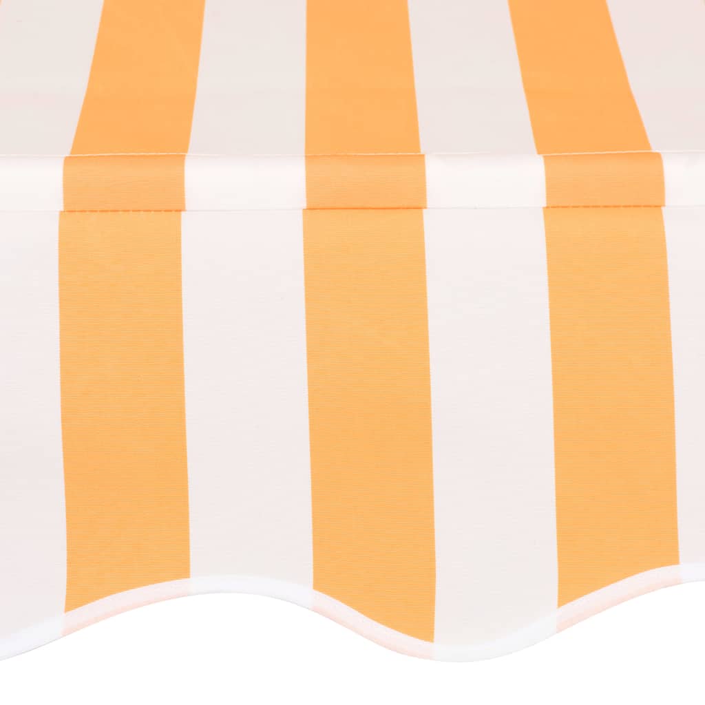 vidaXL Einziehbare Markise Handbetrieben 350 cm Orange/Weiß Gestreift