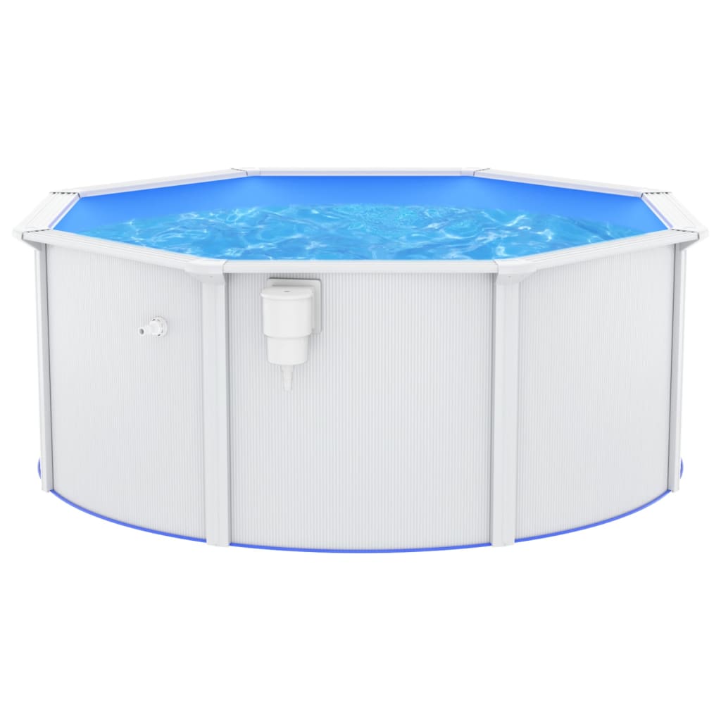 vidaXL Pool mit Stahlwand 300x120 cm Weiß