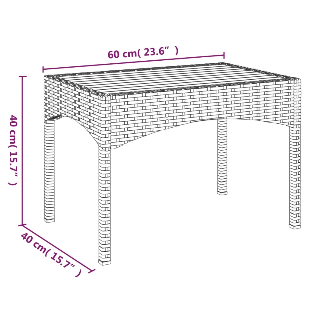 vidaXL Garten-Relaxstühle 2 Stk. mit Tisch Schwarz Poly Rattan