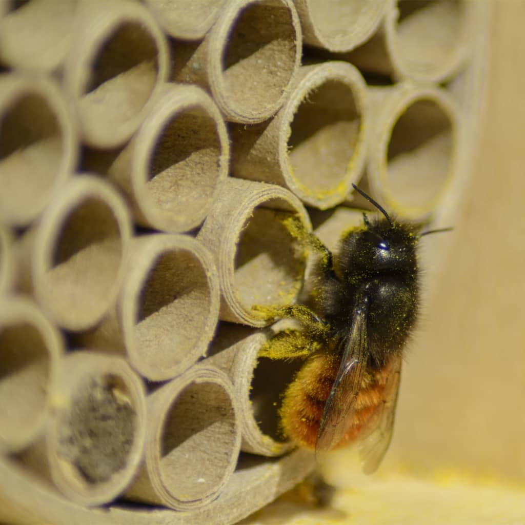 LUXUS-INSEKTENHOTELS Bienenhaus mit Papierhülsen und Löchern