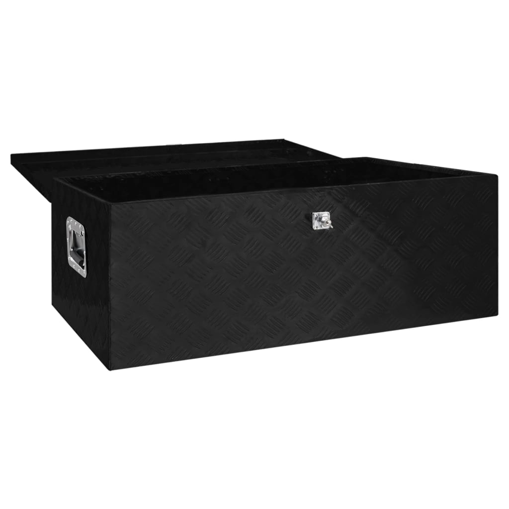 vidaXL Aufbewahrungsbox Schwarz 100x55x37 cm Aluminium