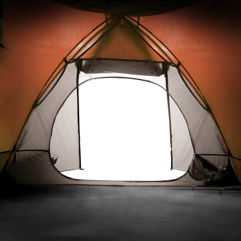 vidaXL Kuppel-Campingzelt 2 Personen Grau und Orange Wasserdicht