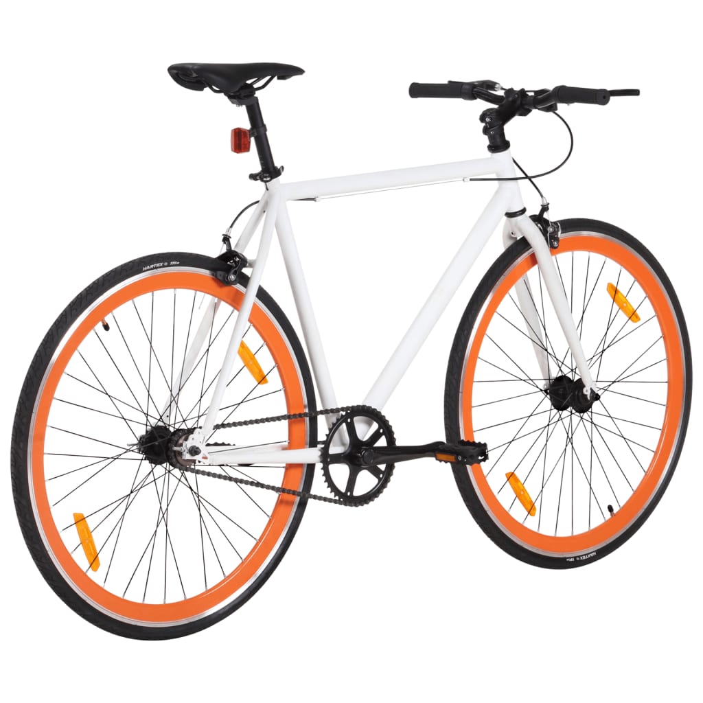vidaXL Fahrrad mit Festem Gang Weiß und Orange 700c 59 cm