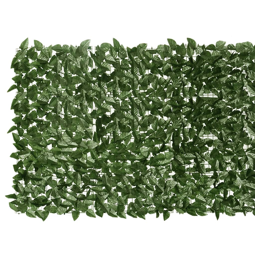 vidaXL Balkon-Sichtschutz mit Dunkelgrünen Blättern 600x100 cm