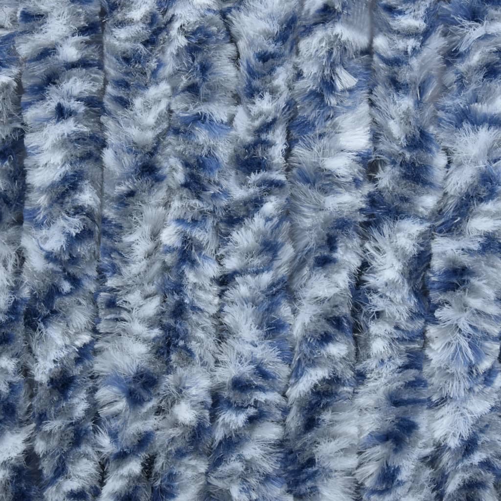 vidaXL Insektenschutz-Vorhang Blau und Weiß 56x200 cm Chenille