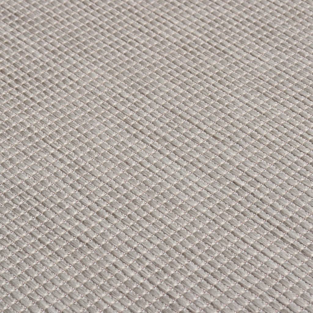 vidaXL Outdoor-Teppich Flachgewebe 80x150 cm Taupe