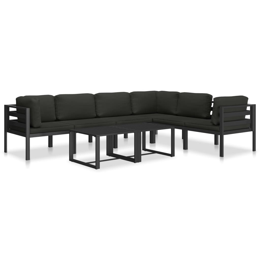 vidaXL Modular-Sofa-Mittelteil mit Kissen Aluminium Anthrazit