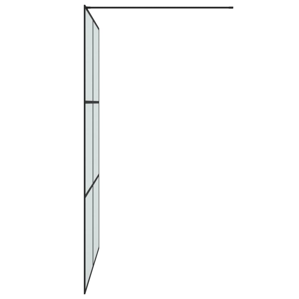 vidaXL Duschwand für Begehbare Dusche Schwarz 140x195 cm Matt ESG-Glas