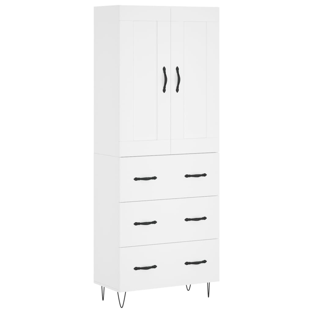 VidaXL Highboard Sideboard – 180 Cm Hoch, Sonoma-Eiche, Mit Türen & Metallfüßen