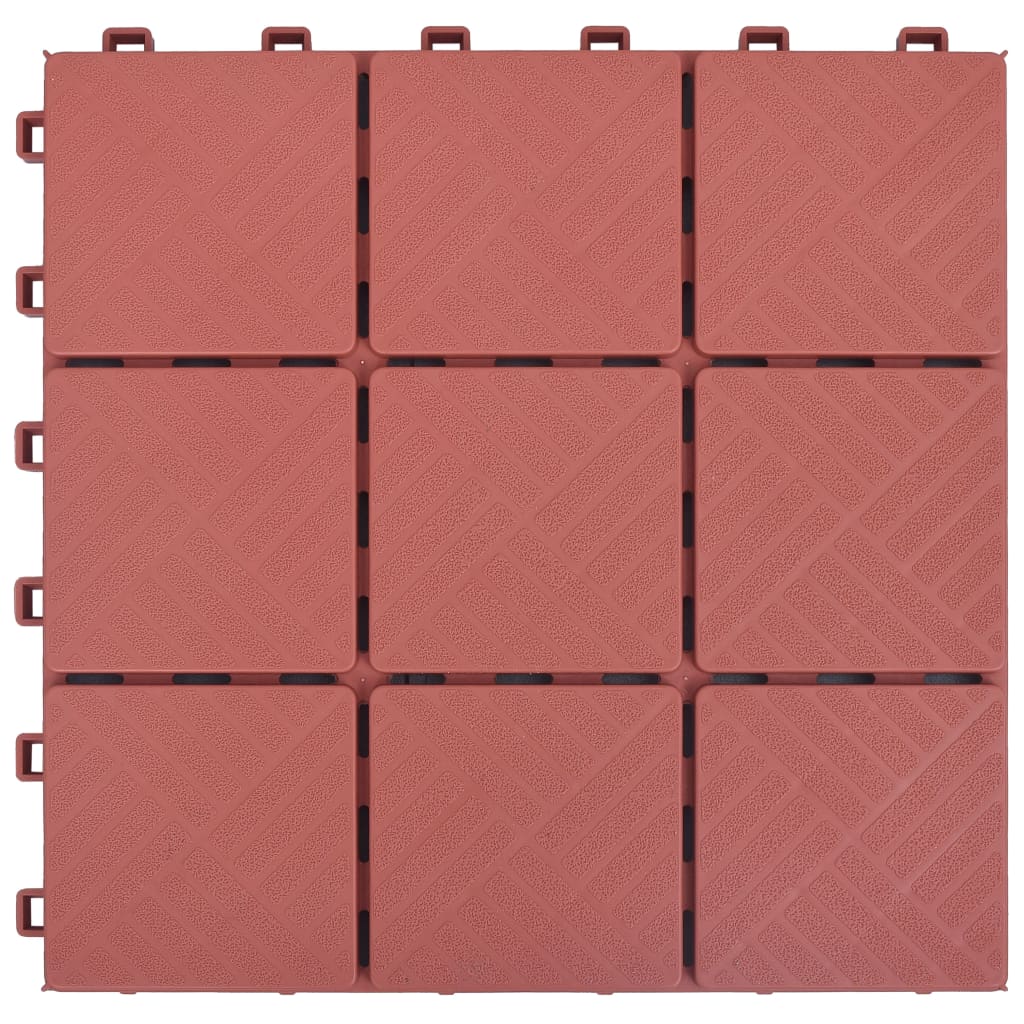 vidaXL Terrassenfliesen 10 Stk. Rot 30 x 30 cm Kunststoff