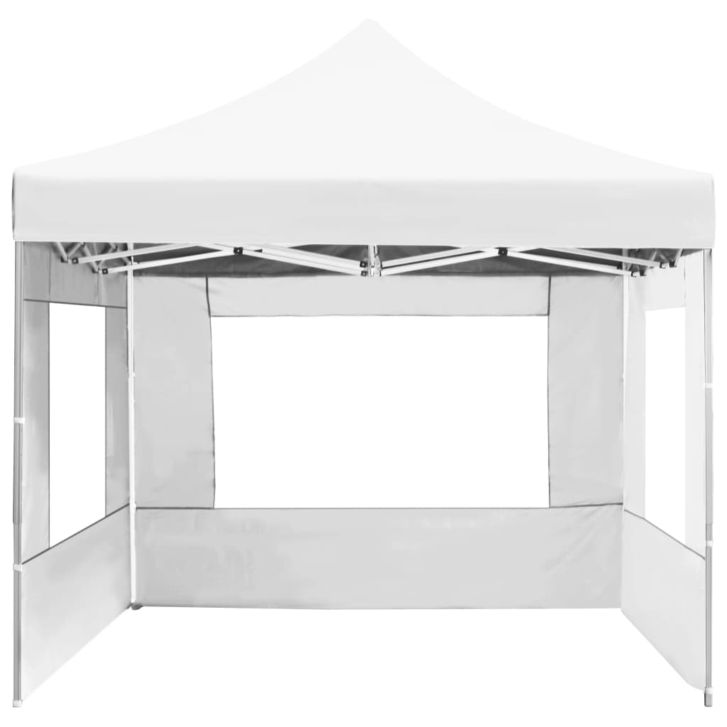 vidaXL Profi-Partyzelt Faltbar mit Wänden Aluminium 4,5×3m Weiß