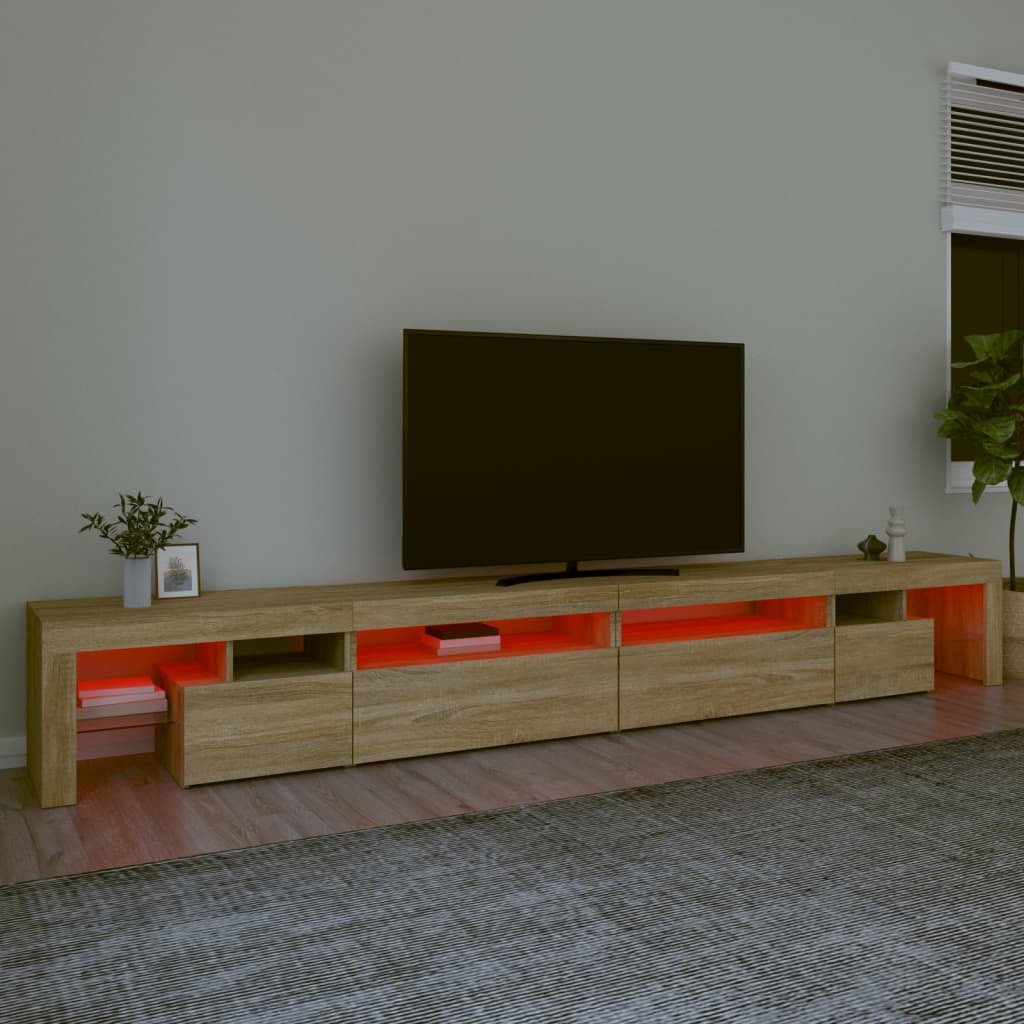 vidaXL TV-Schrank mit LED-Leuchten Sonoma-Eiche 290x36,5x40 cm