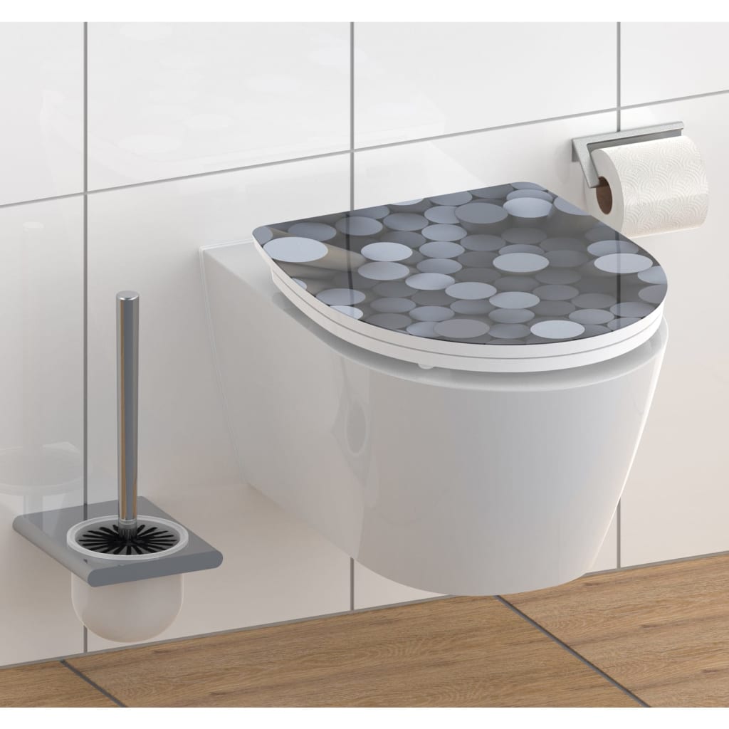 SCHÜTTE WC-Sitz mit Absenkautomatik Schnellverschluss ROUND DIPS