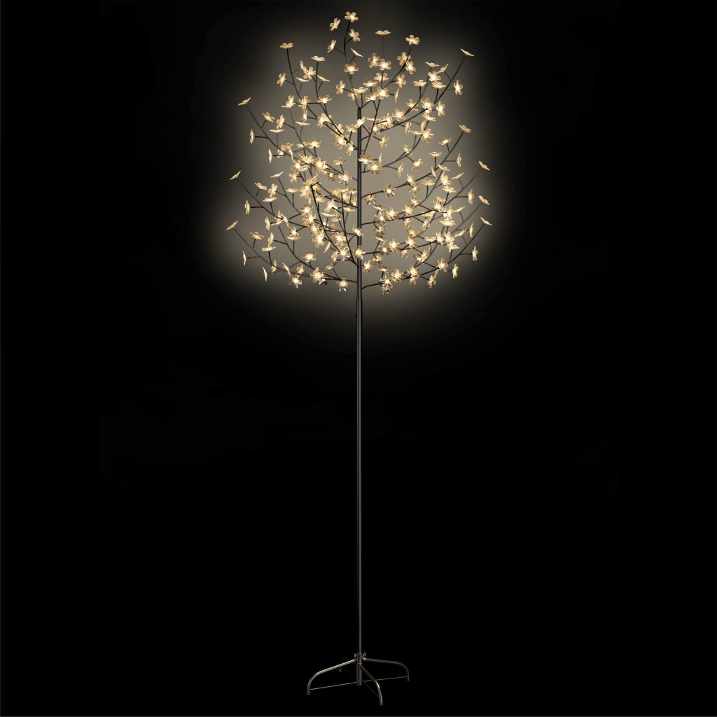 vidaXL Weihnachtsbaum 220 LEDs Warmweißes Licht Kirschblüten 220 cm