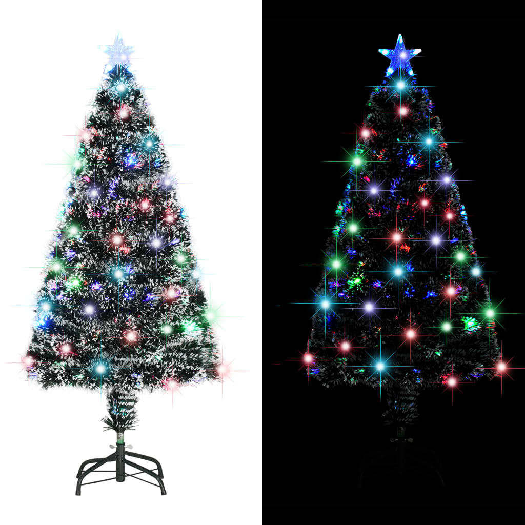 vidaXL Weihnachtsbaum mit Beleuchtung und Ständer 120 cm Glasfaser