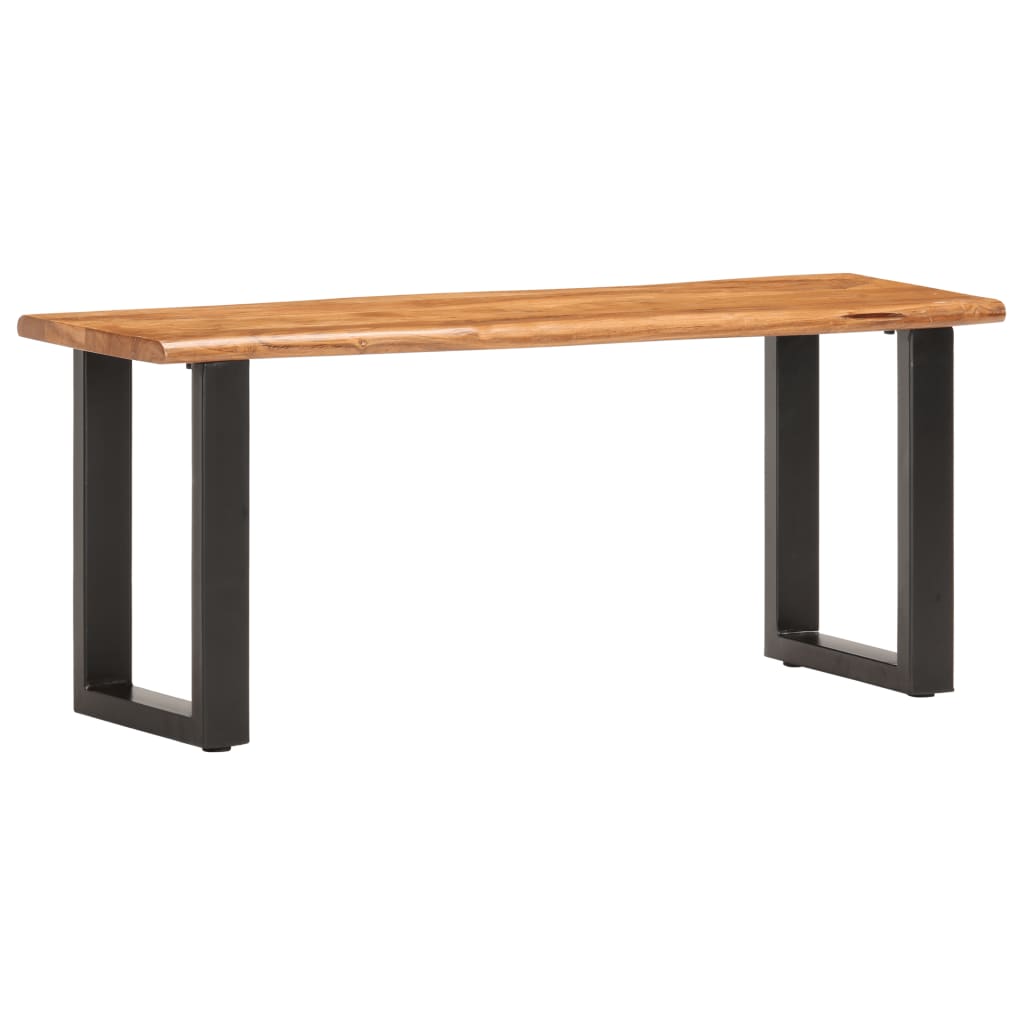 vidaXL Sitzbank mit Naturkanten 110 cm Akazie Massivholz und Stahl