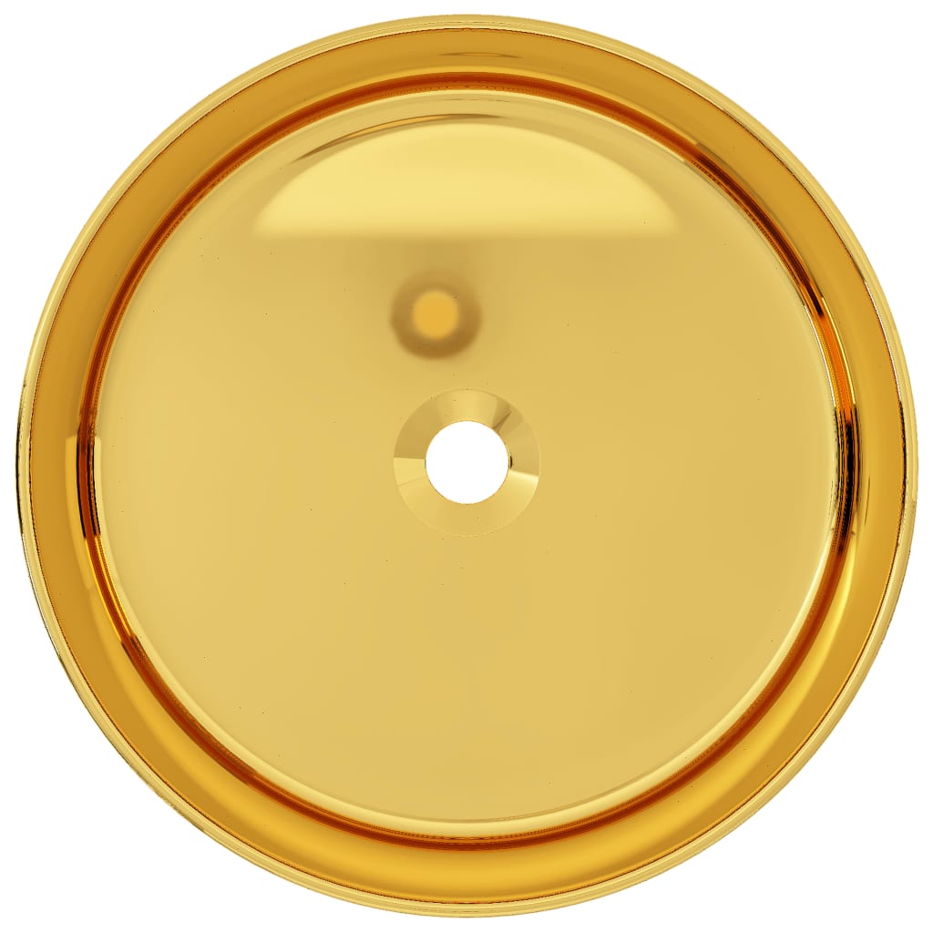 vidaXL Waschbecken 40 x 15 cm Keramik Golden
