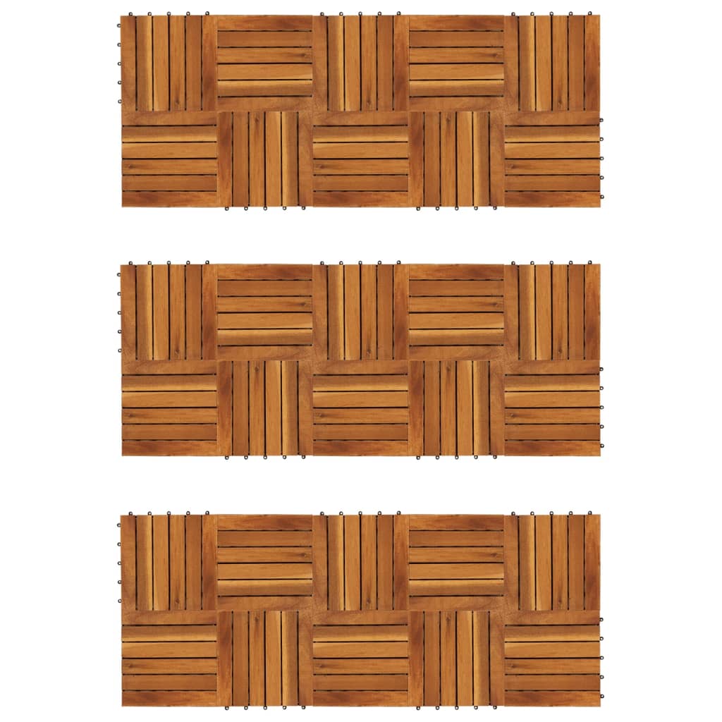 vidaXL Terrassenfliesen 30er Set Vertikales Muster 30 x 30 cm Akazie