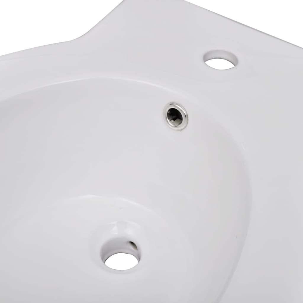 vidaXL Toilette und Bidet Set Weiß Keramik