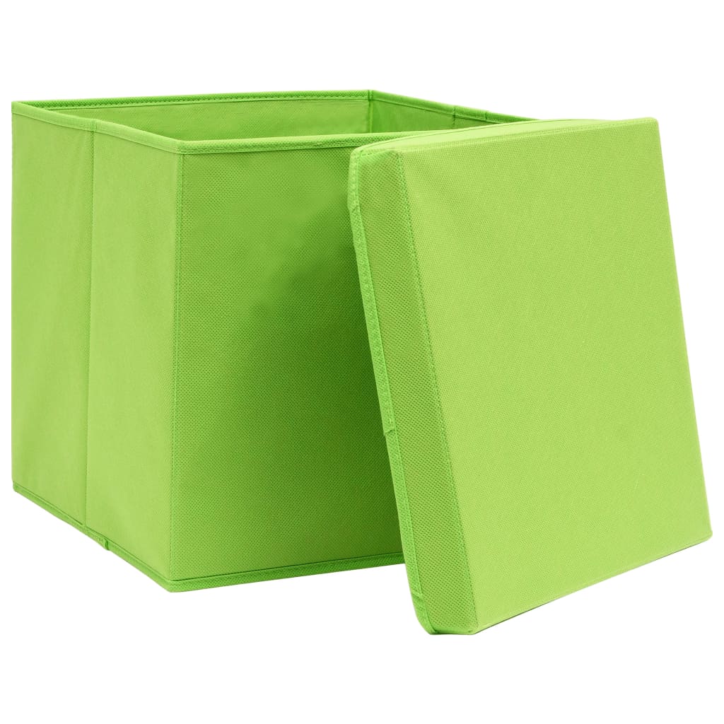 vidaXL Aufbewahrungsboxen mit Deckeln 4 Stk. 28x28x28 cm Grün