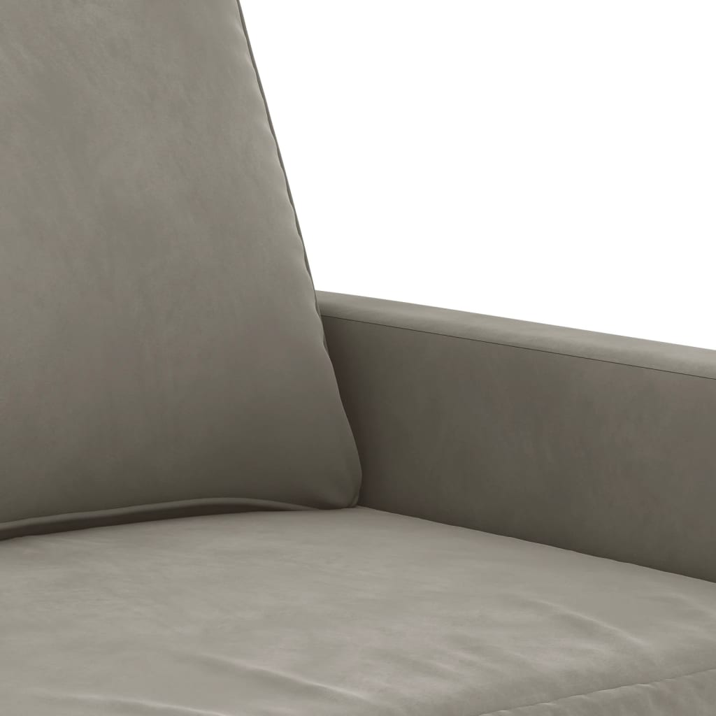 vidaXL 2-Sitzer-Sofa Hellgrau 120 cm Samt