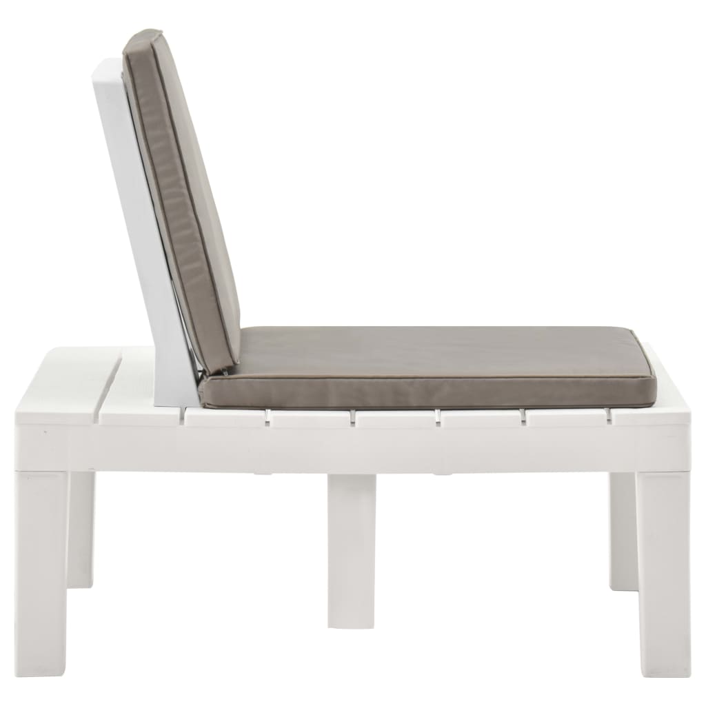 vidaXL Gartenstühle mit Auflagen 4 Stk. Kunststoff Weiß