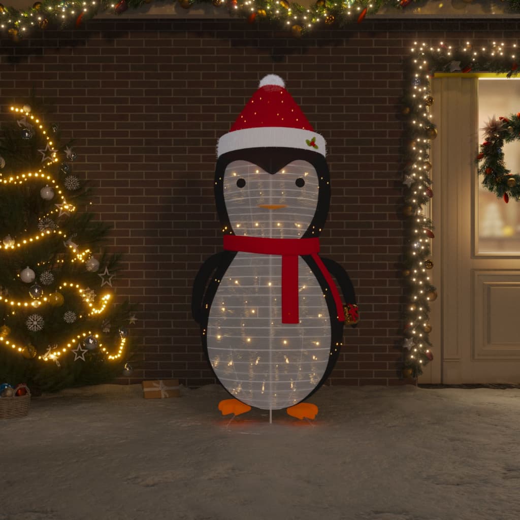 vidaXL Weihnachtsdekoration Pinguin-Figur LED Luxus-Gewebe 180 cm
