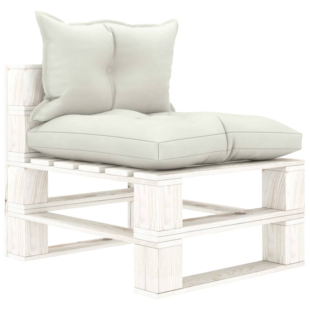 vidaXL Garten-Palettensofa 4-Sitzer mit Kissen in Beige Holz
