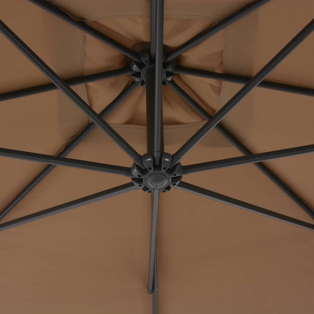 vidaXL Ampelschirm mit Stahlmast 300 cm Taupe
