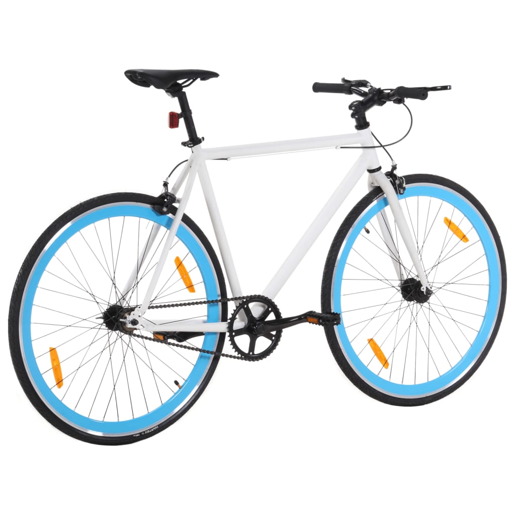 vidaXL Fahrrad mit Festem Gang Weiß und Blau 700c 55 cm