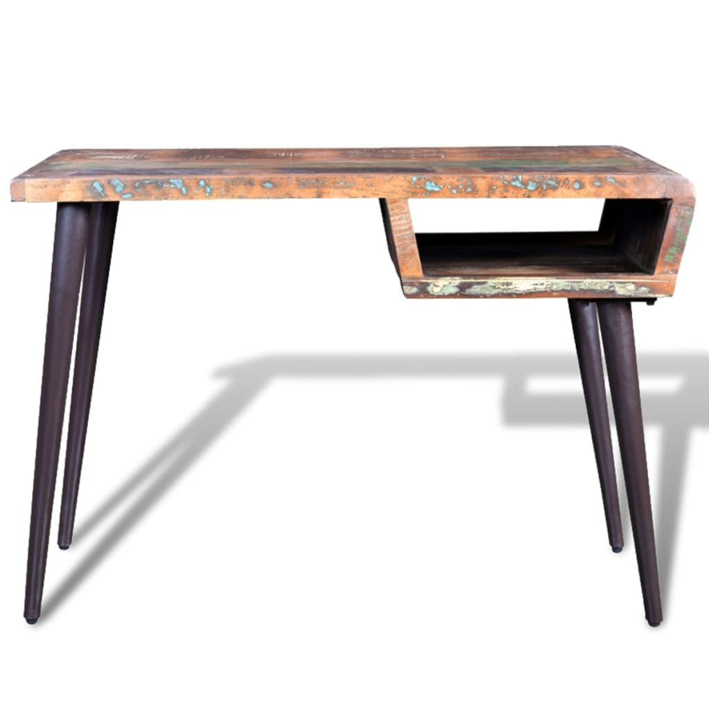 vidaXL Tisch mit Eisenbeinen Altholz