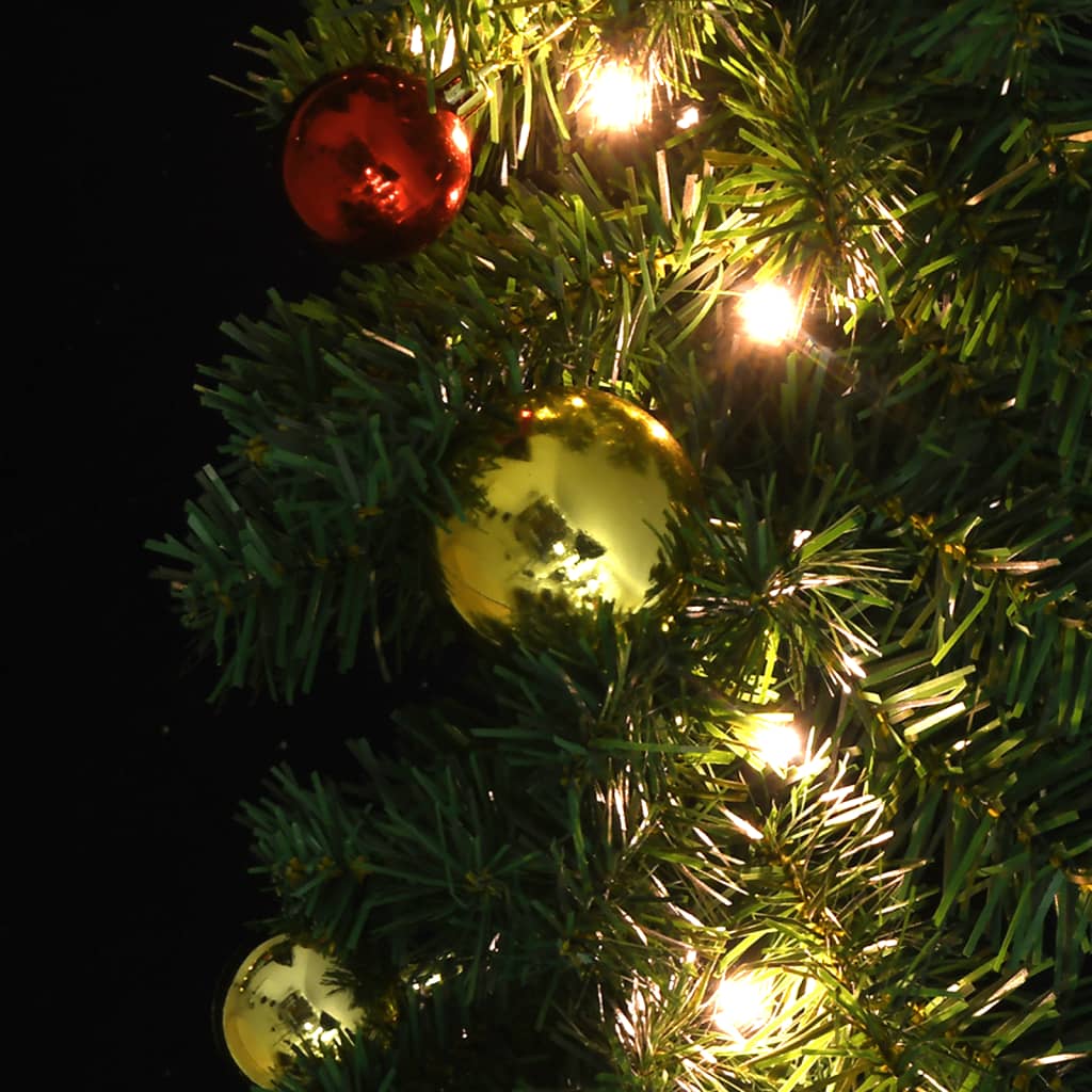 vidaXL Weihnachtsgirlande Geschmückt mit Kugeln und LED-Lichtern 20 m