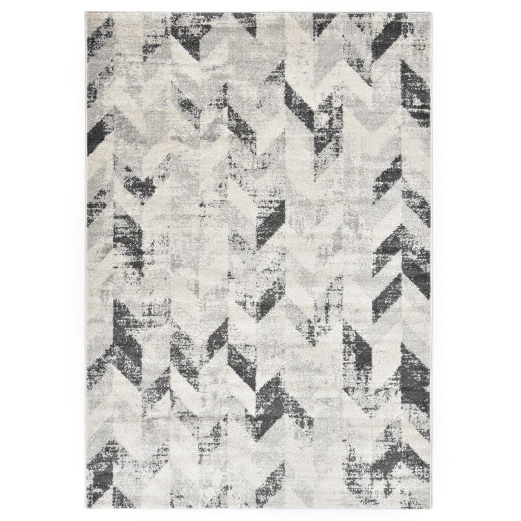 vidaXL Teppich Grau und Weiß 160 x 230 cm PP