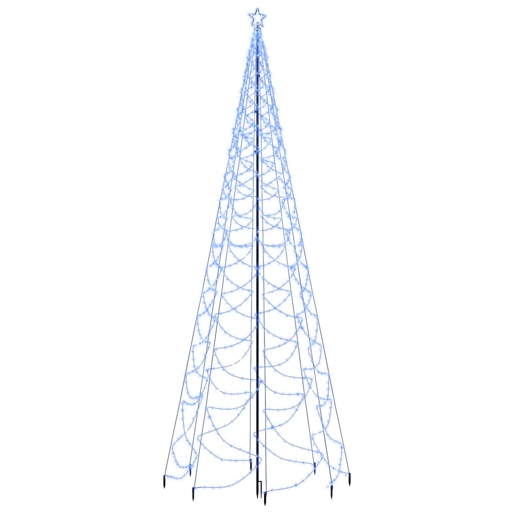 vidaXL LED-Weihnachtsbaum mit Metallstange 1400 LEDs Blau 5 m