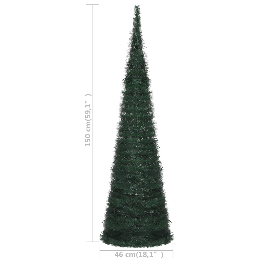 vidaXL Künstlicher Pop-Up-Weihnachtsbaum mit Beleuchtung Grün 150 cm