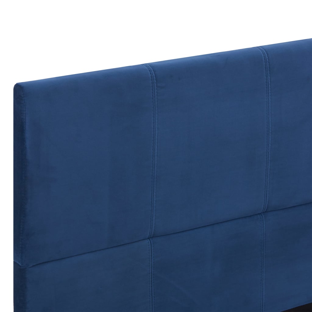 vidaXL Bettgestell Blau Stoff 160 x 200 cm