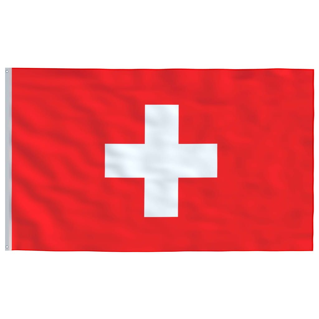 vidaXL Schweizer Flagge mit Mast 5,55 m Aluminium
