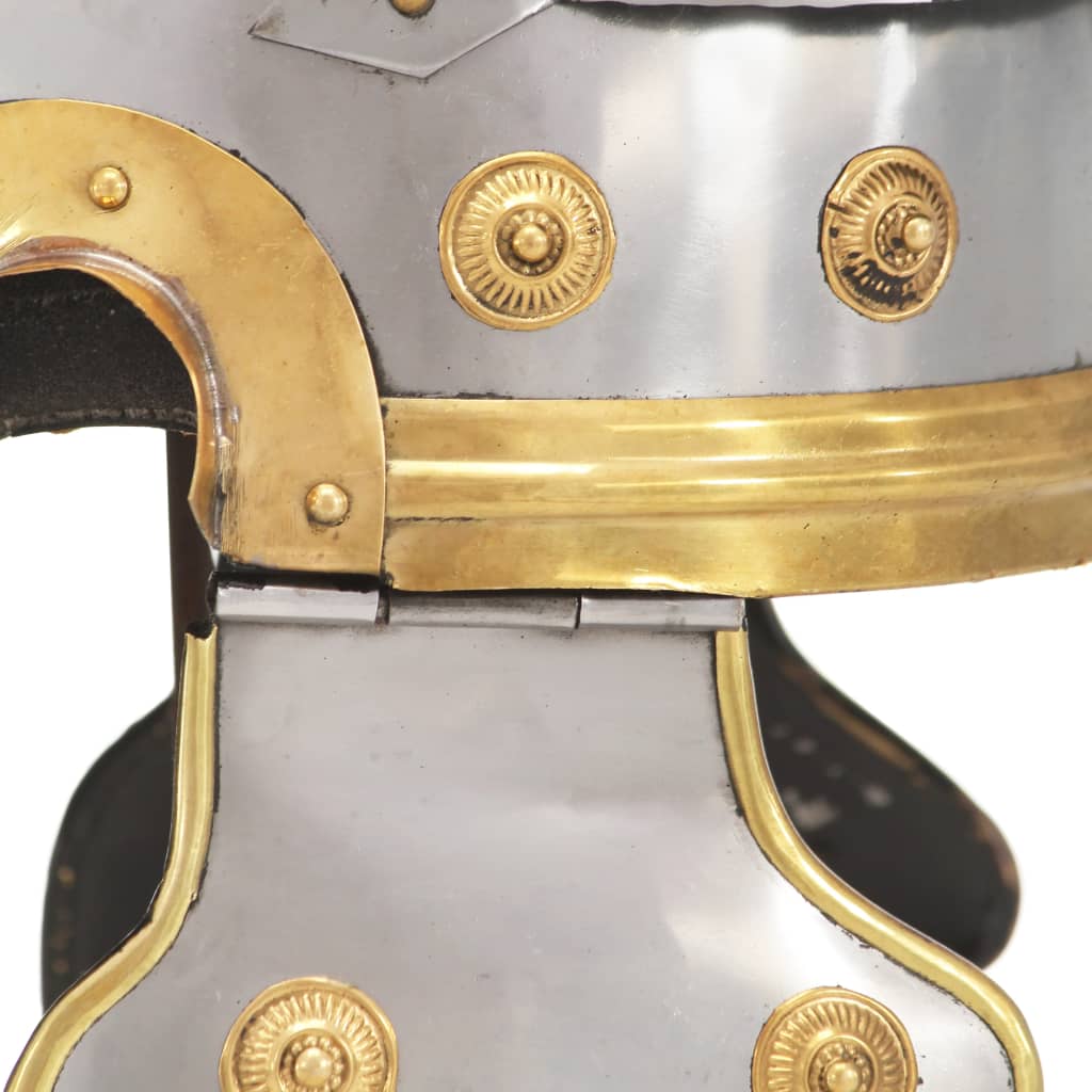 vidaXL Römischer Soldaten-Helm Antik Replik für LARP Silbern Stahl