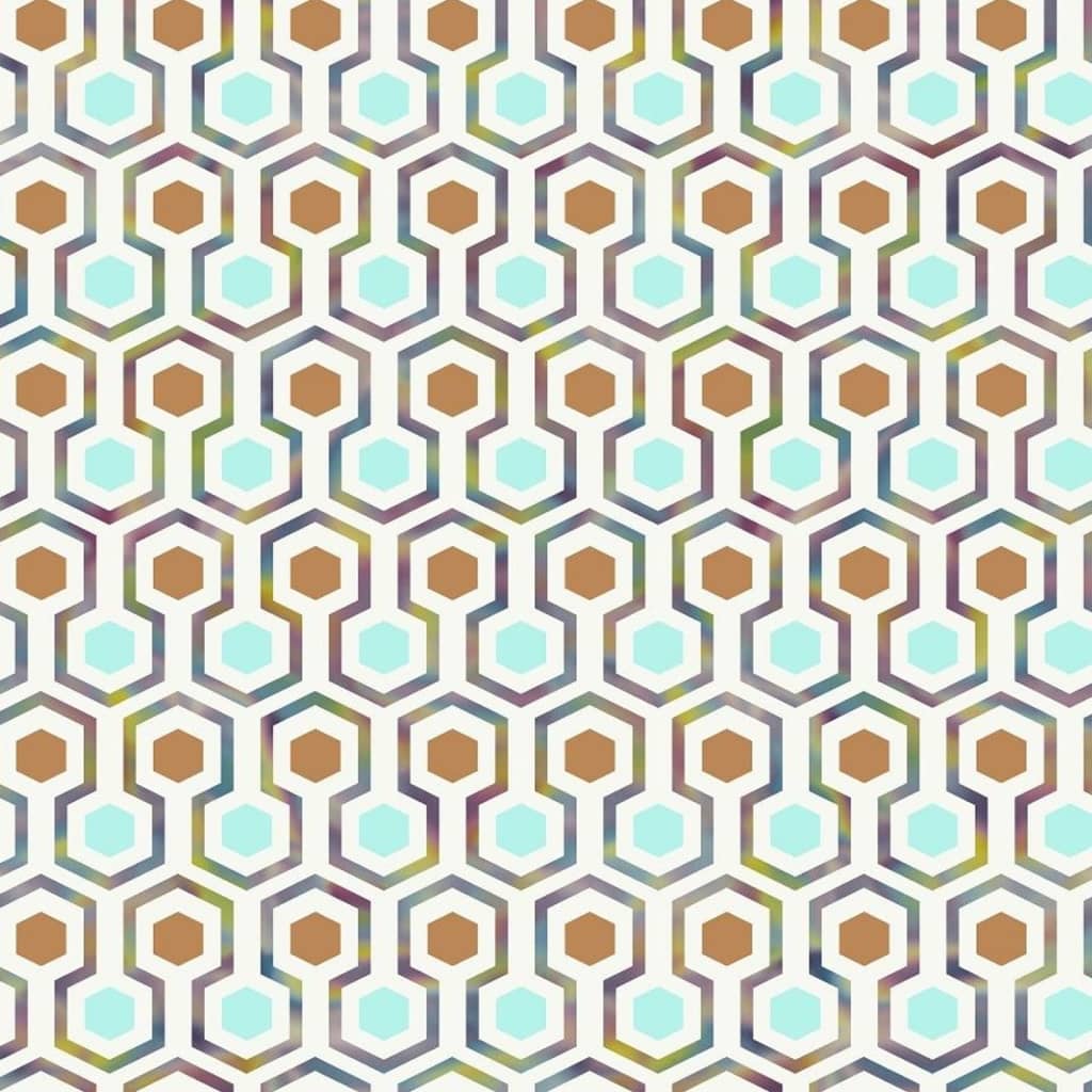 Noordwand Tapete Good Vibes Hexagon Pattern Grün und Orange