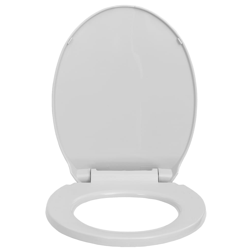 vidaXL Toilettensitz mit Absenkautomatik Quick-Release Hellgrau Oval