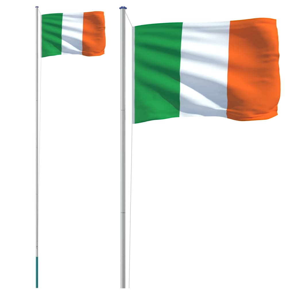 vidaXL Flagge Irlands mit Mast 6,23 m Aluminium