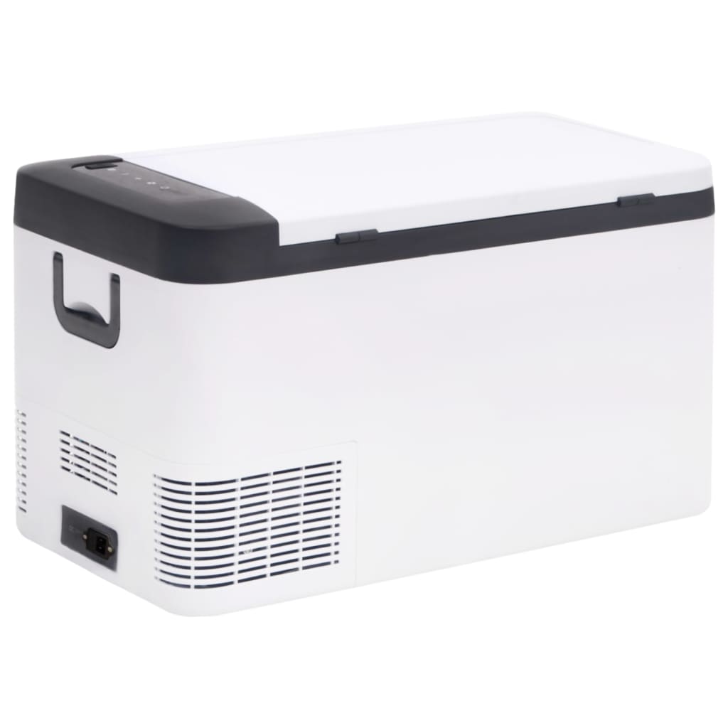 vidaXL Kühlbox mit Griff und Adapter Schwarz und Weiß 25 L PP & PE