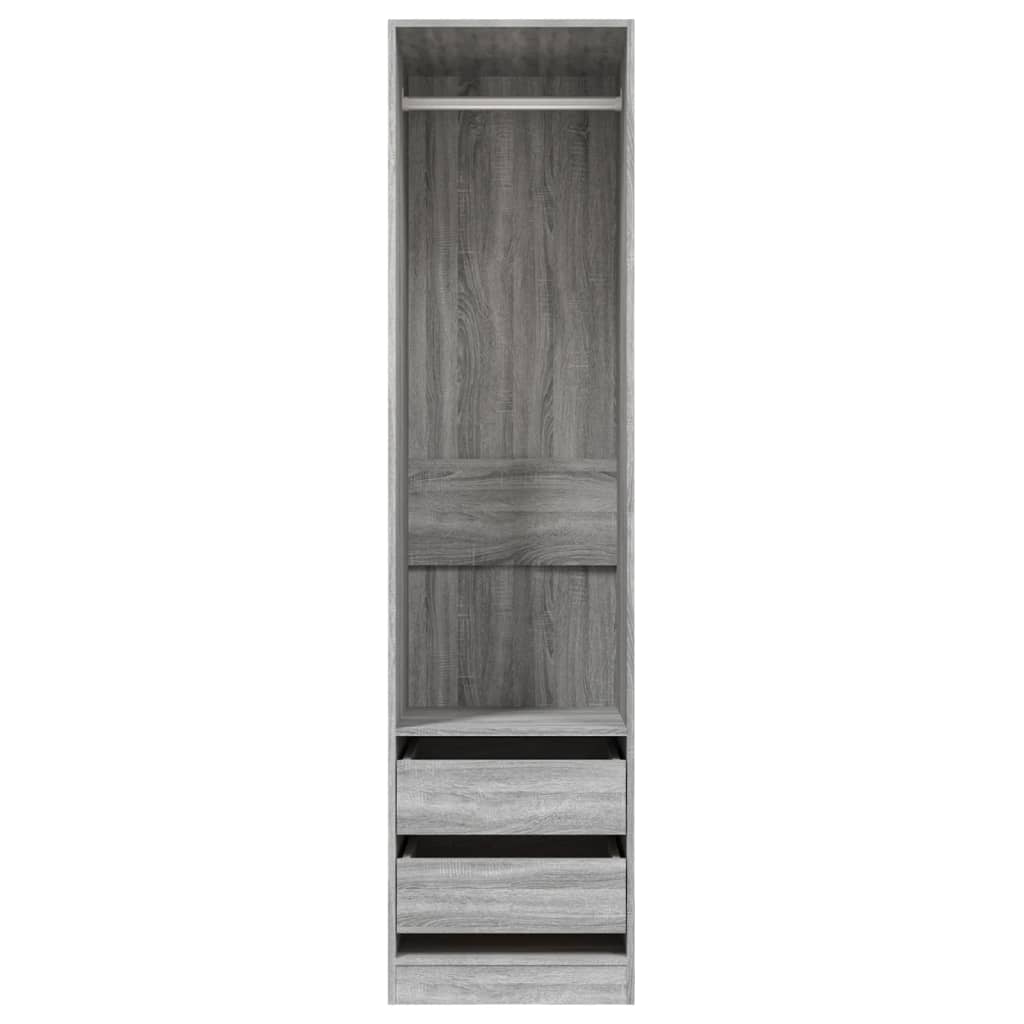 vidaXL Kleiderschrank mit Schubladen Grau Sonoma 50x50x200 cm