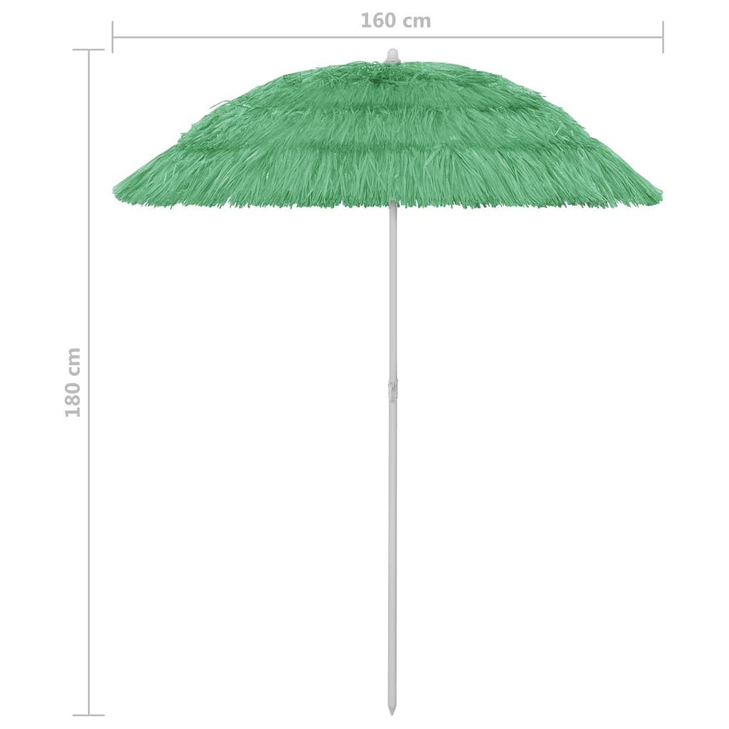 vidaXL Hawaii Sonnenschirm Grün 180 cm