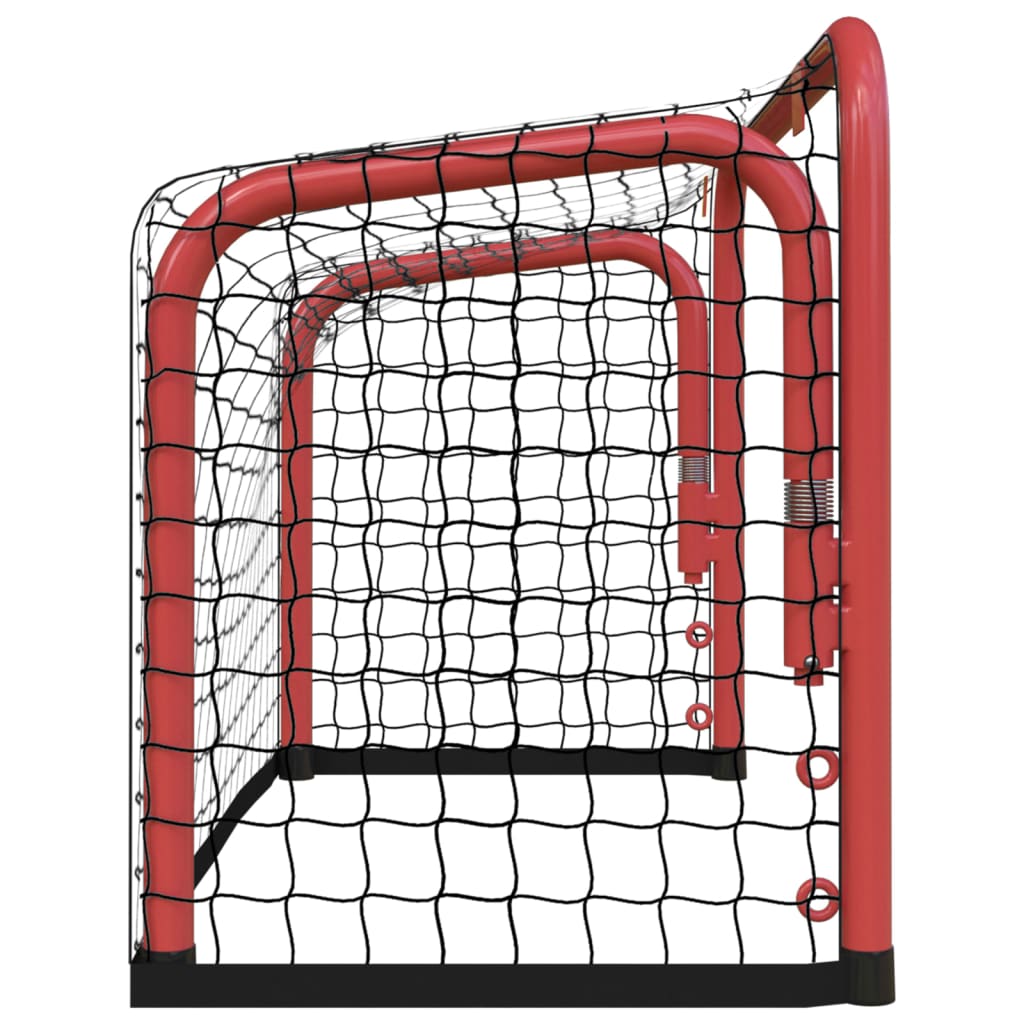 vidaXL Hockeytor mit Netz Rot & Schwarz 68x32x47 cm Stahl & Polyester