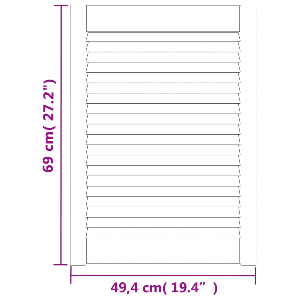vidaXL Schranktüren Lamellen-Design 2 Stk. Weiß 69x49,4 cm Massivholz
