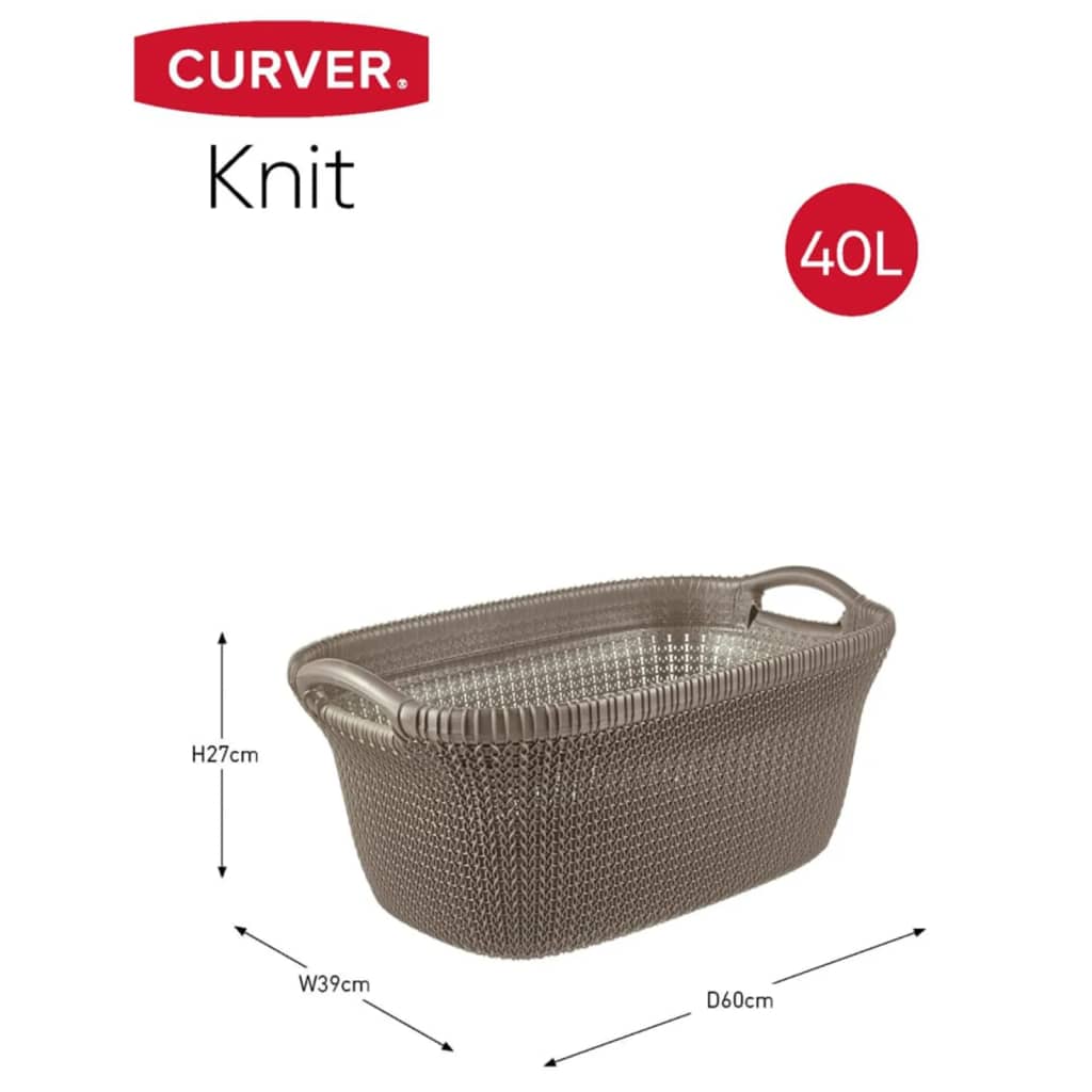 Curver Wäschekorb Knit 40 L Metallic-Braun