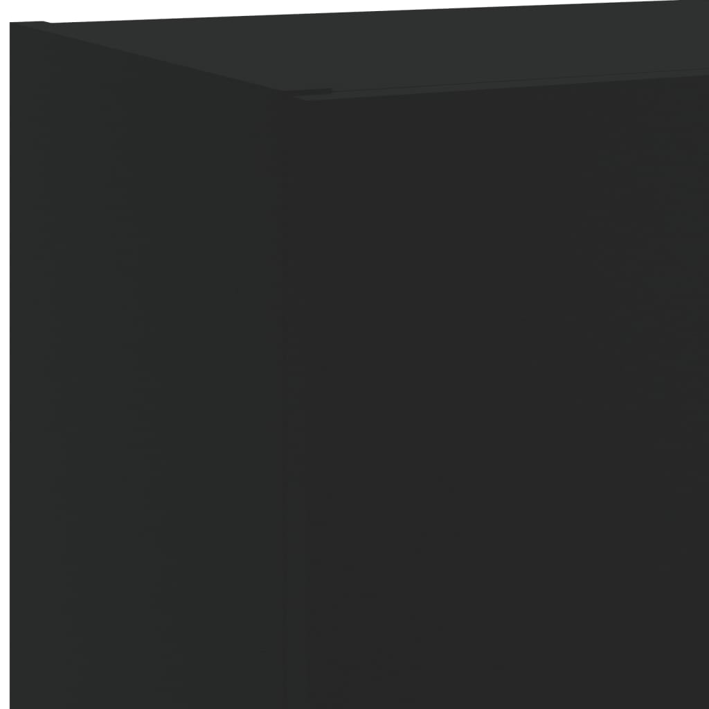 vidaXL TV-Schränke mit LED-Leuchten 2 Stk. Schwarz 40,5x30x60 cm