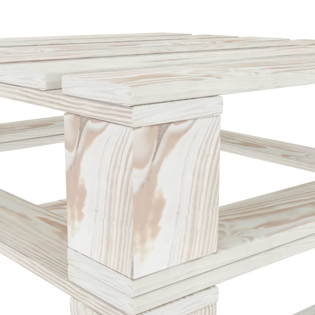 vidaXL Outdoor-Tische Paletten 2 Stk. Holz Weiß