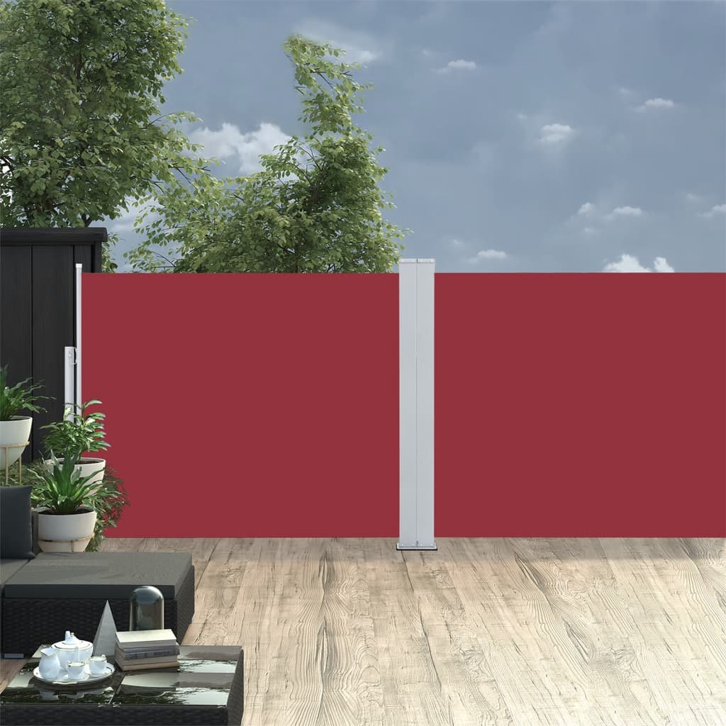 vidaXL Ausziehbare Seitenmarkise Rot 140 x 1000 cm
